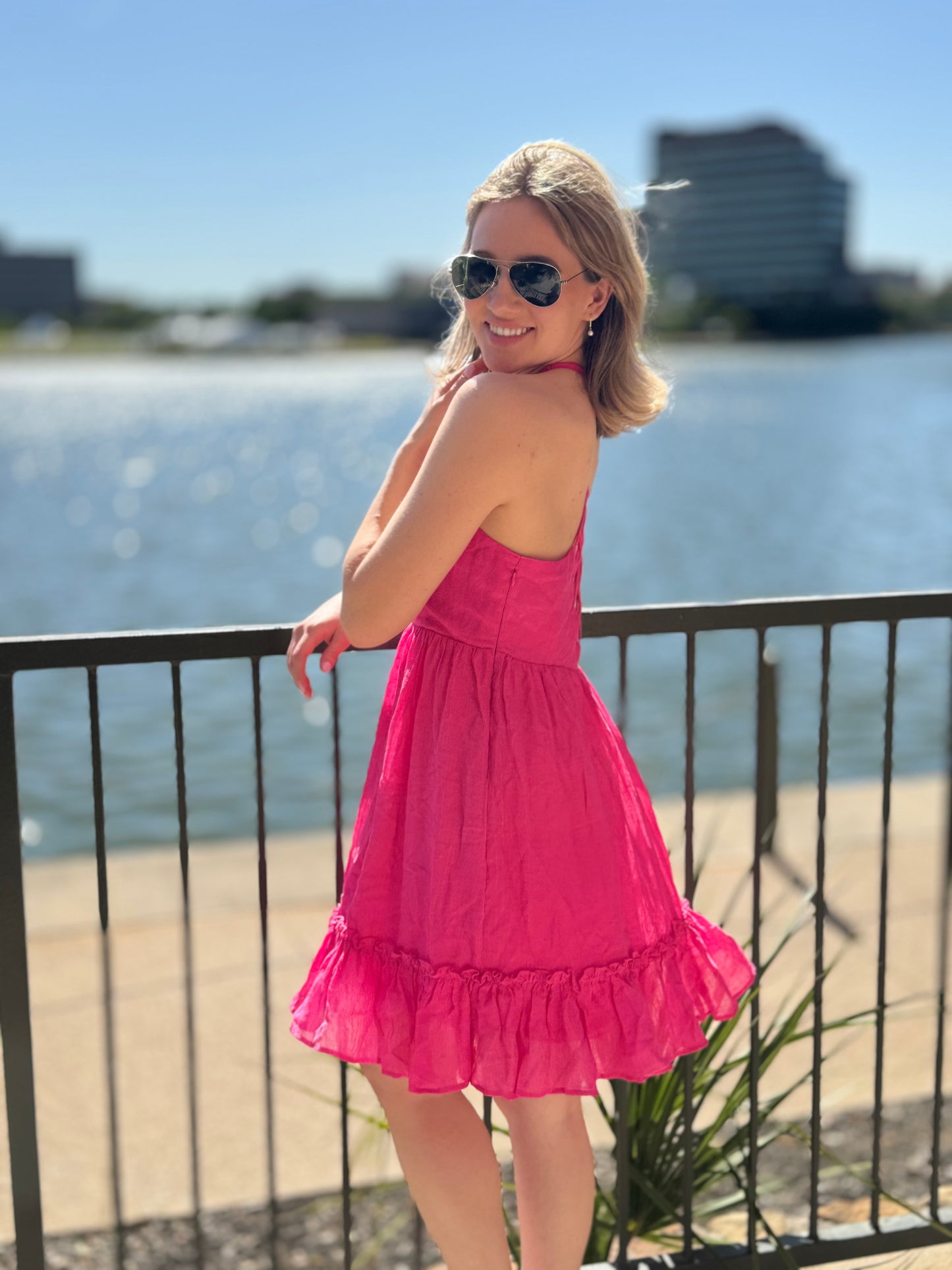 Lattice Sundress Pink