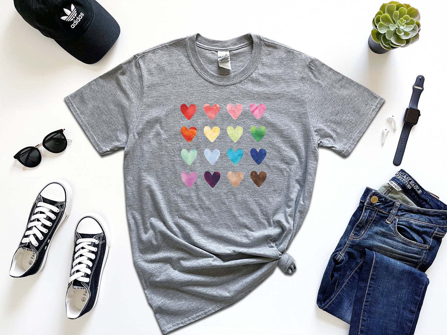 16 Hearts Graphic T