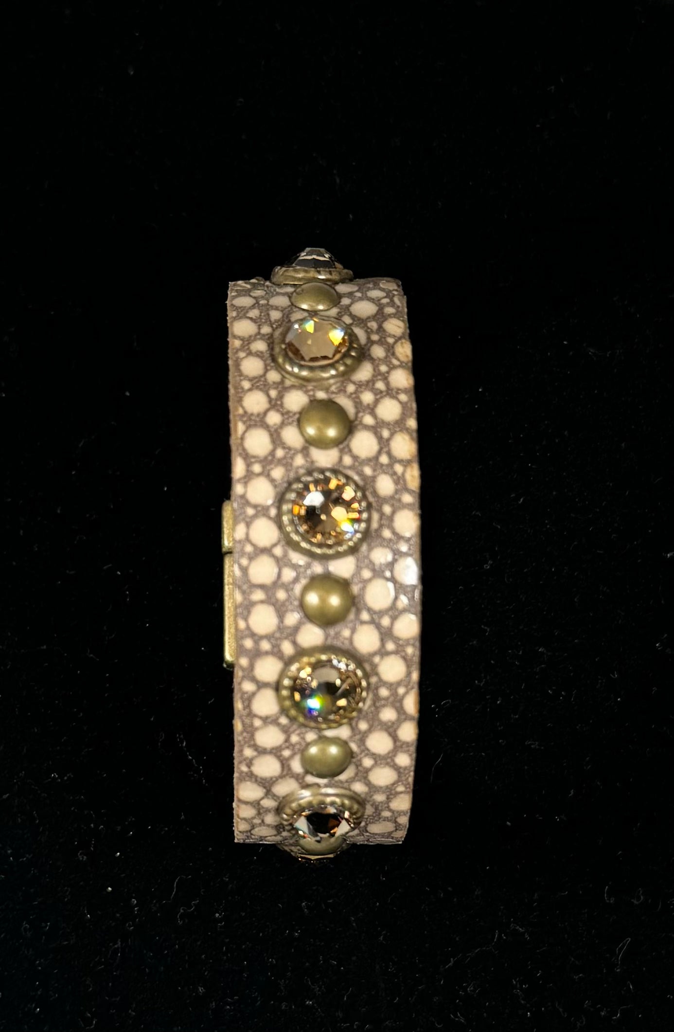 Stud and Stone Leather Bracelet