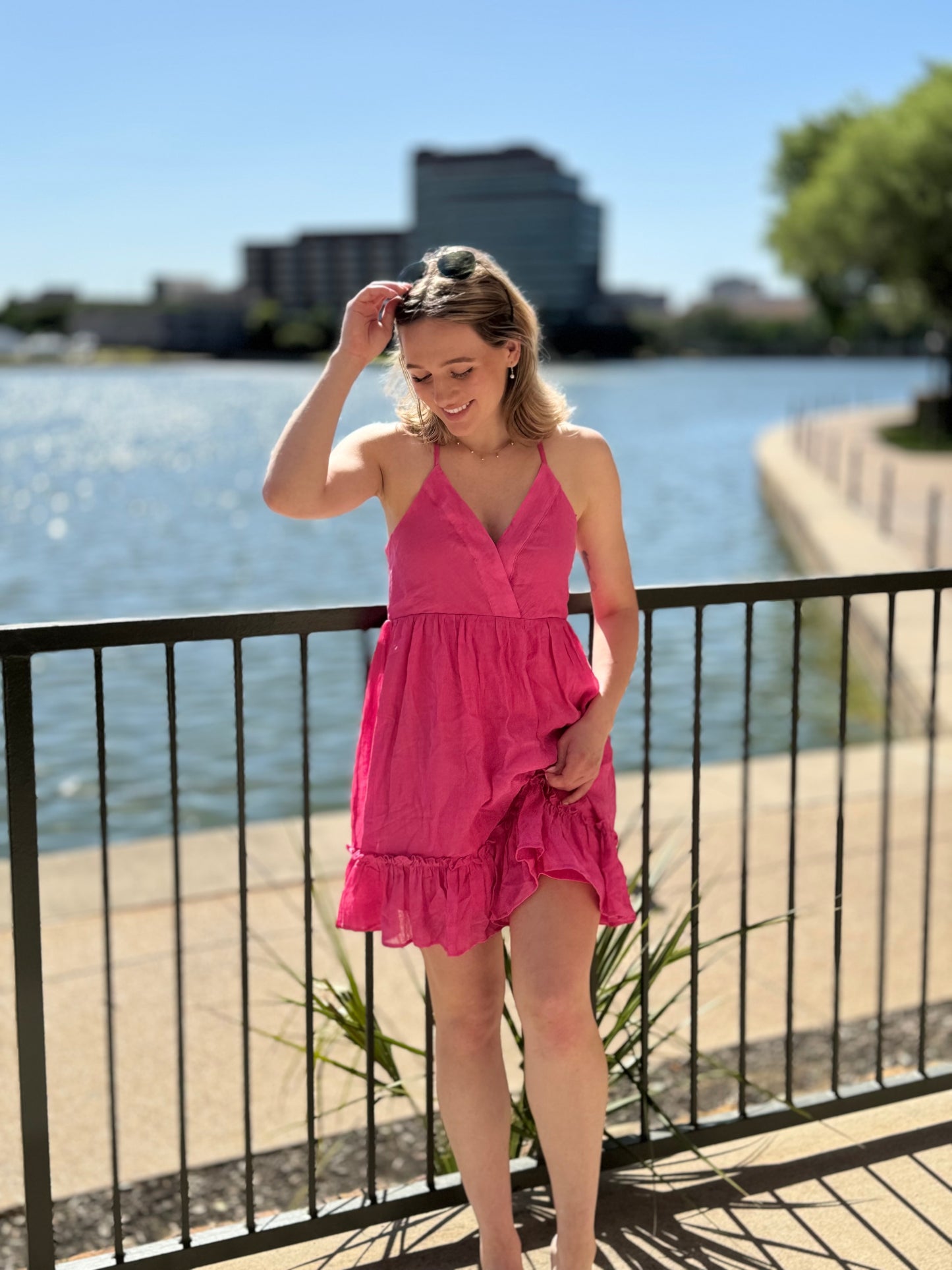 Lattice Sundress Pink