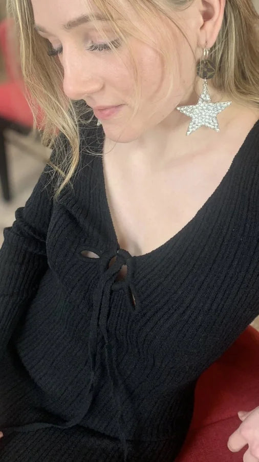 V-neck Long sleeve Fitted Dress