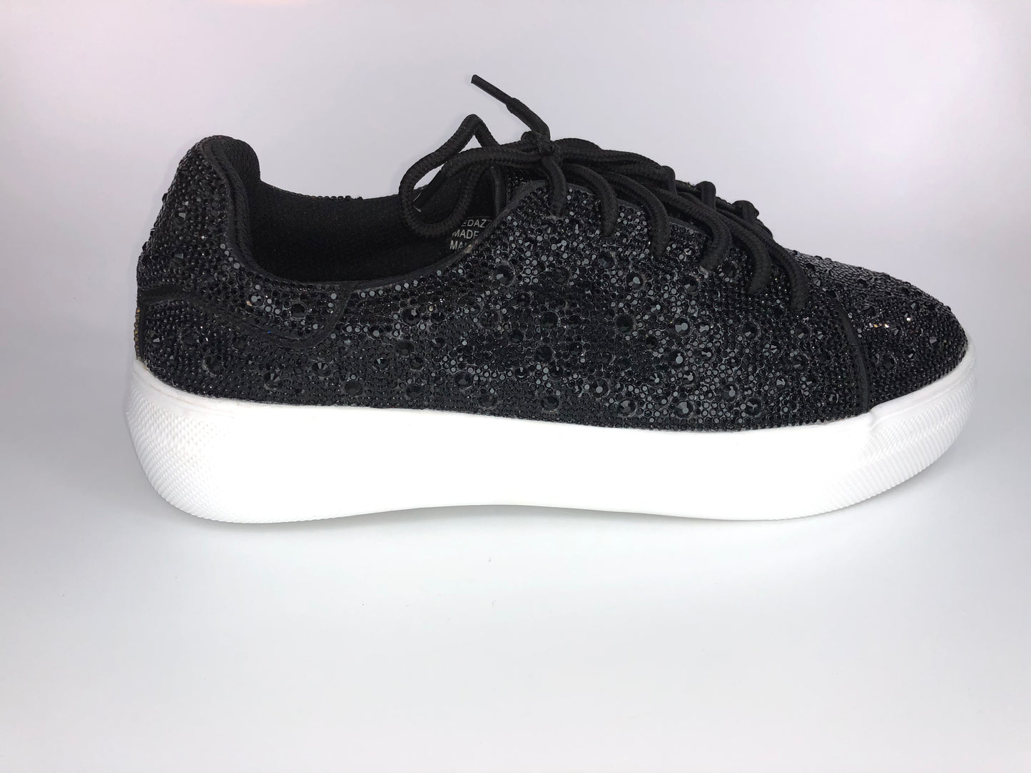 Bedazzled Black Rhinestone Tennis Shoes