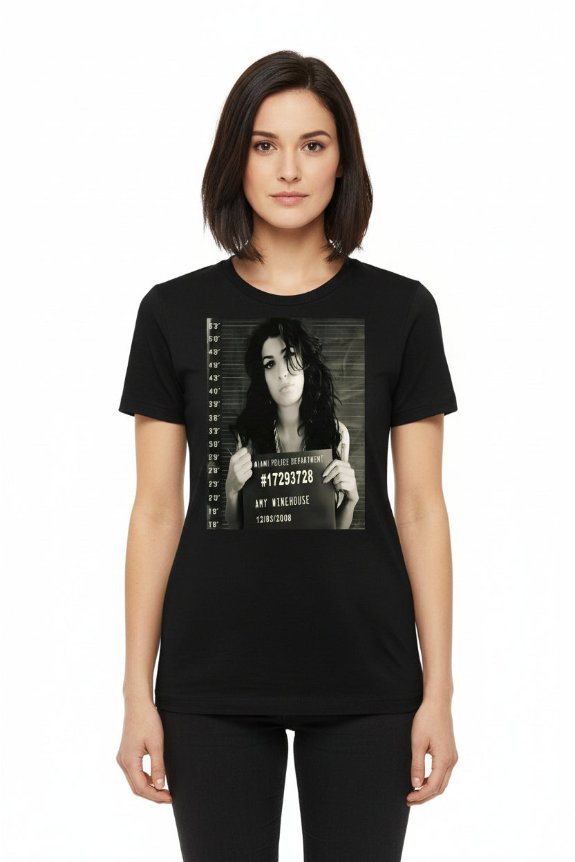 Amy Winehouse Mug Shot Graphic T-Shirt