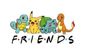 FRIENDS POKEMON GRAPHIC T-SHIRT