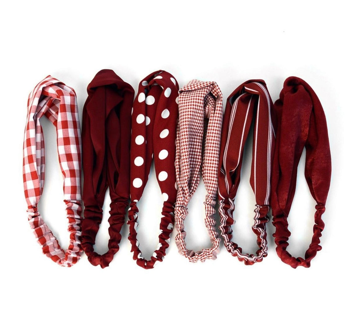 Criss Cross Headbands Red