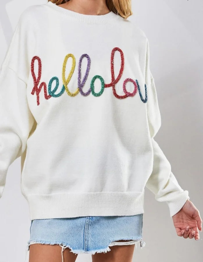 Hello Love Sweater Ivory