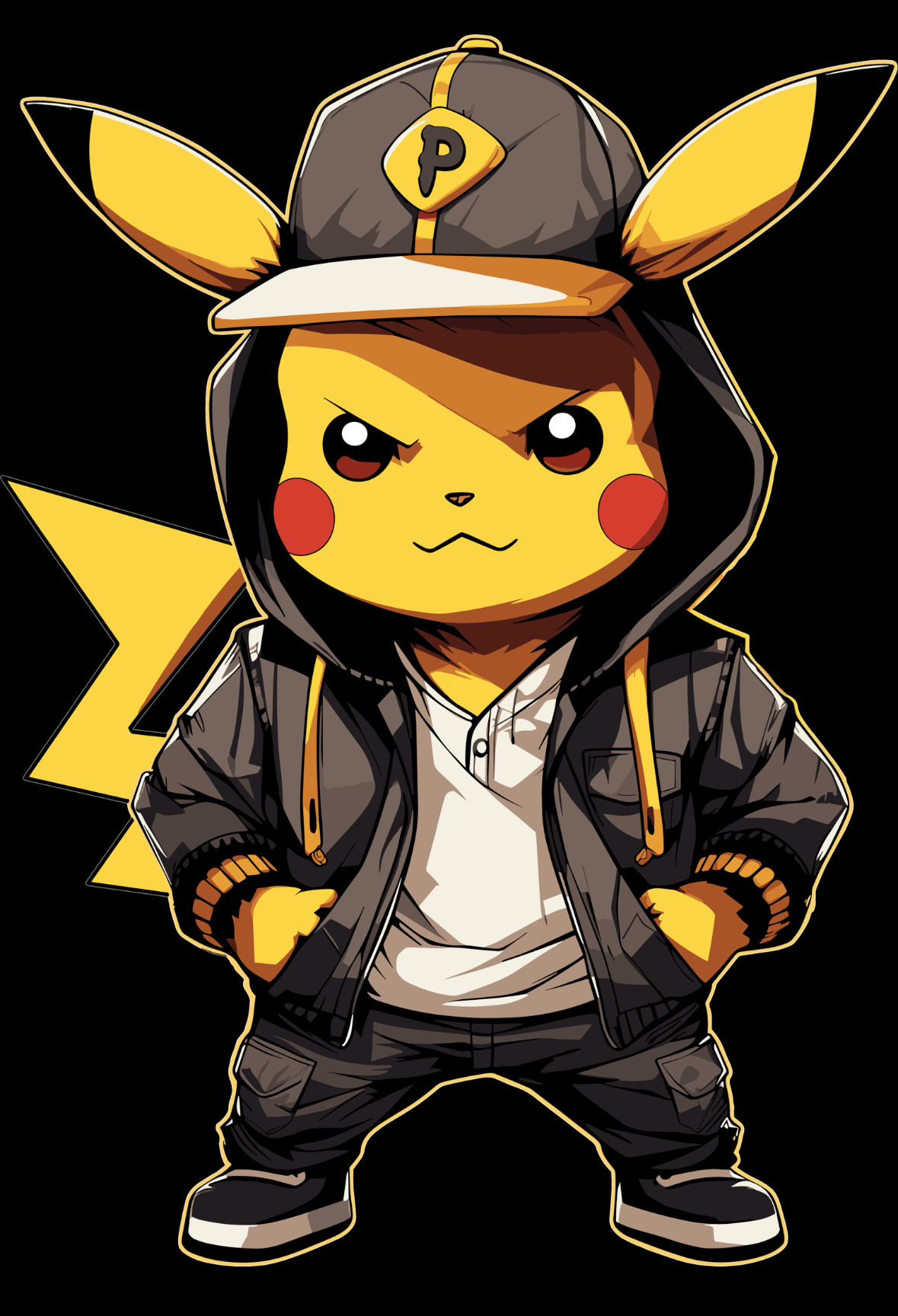 CARTOON PIKACHU GRAPHIC T-SHIRT