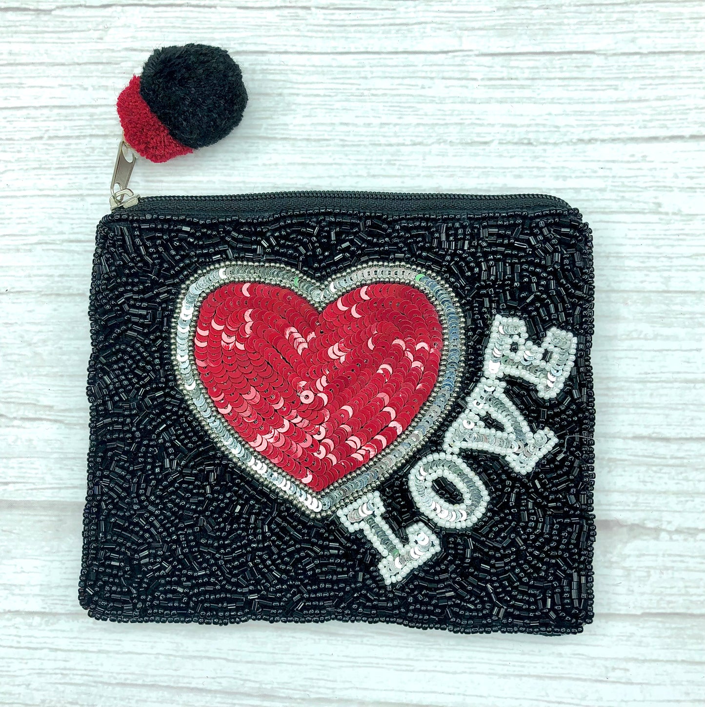 Love Beaded Coin Purse