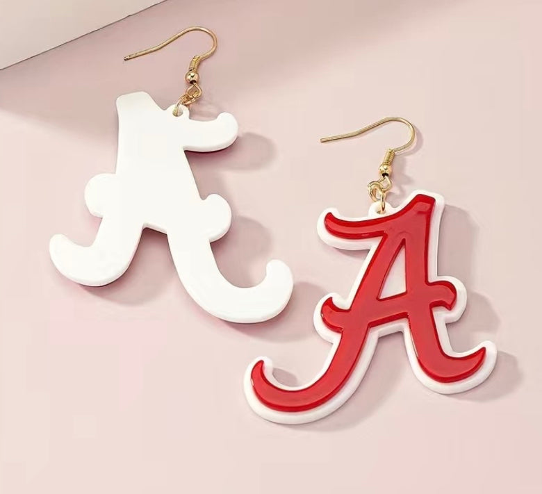 "A" Earrings