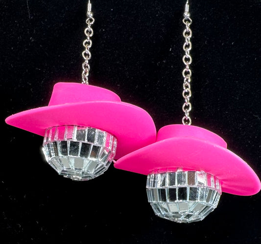 Disco Ball Cowboy Earrings