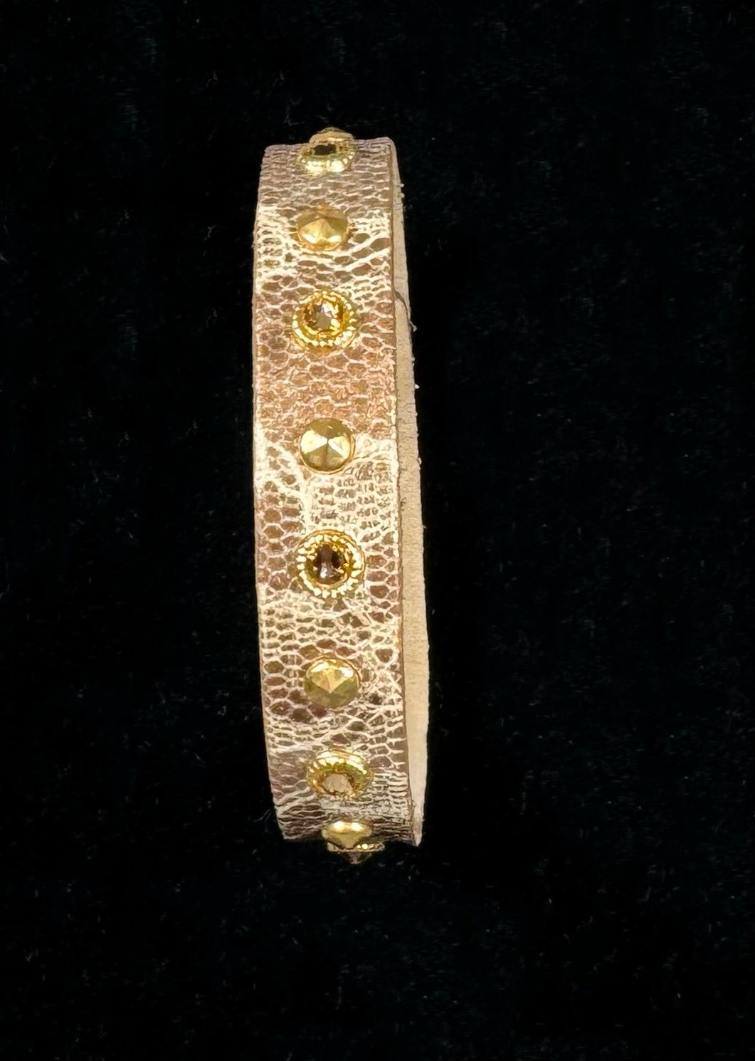 Floral Gold Leather Bracelet