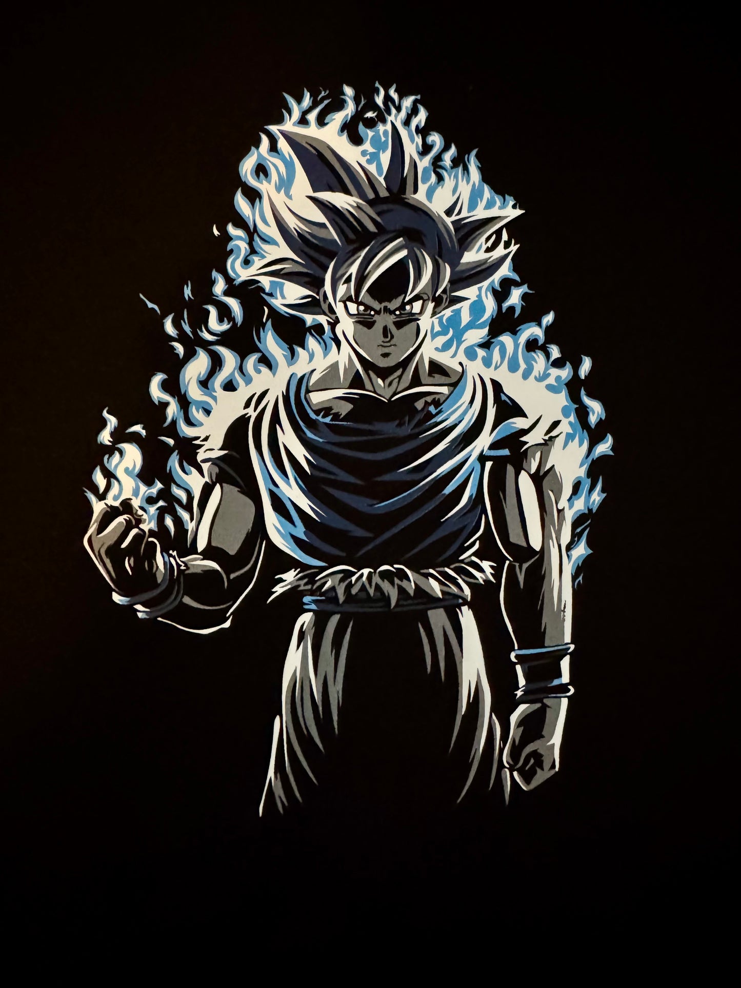 GOKU BLUE & SILVER AURA GRAPHIC T-SHIRT