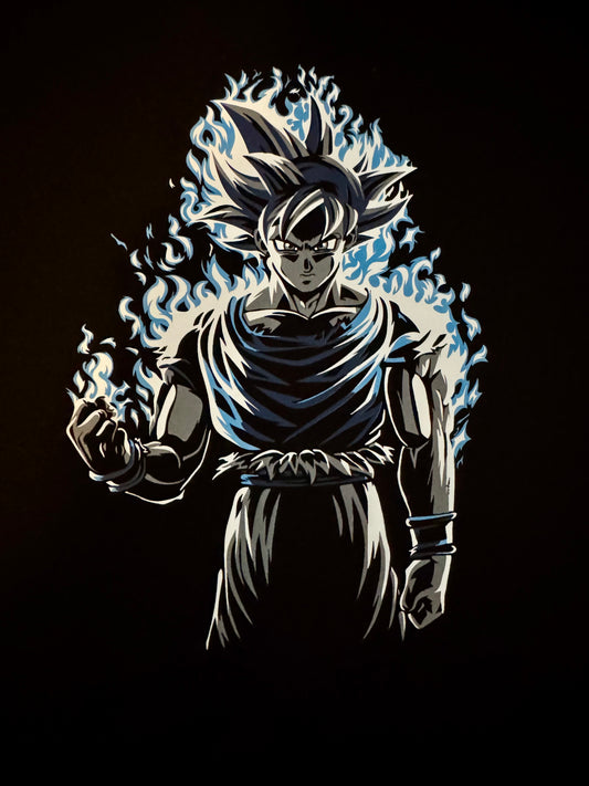 GOKU BLUE & SILVER AURA GRAPHIC T-SHIRT