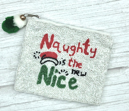 Naughty Is the New Nice Beaded Coin Purse