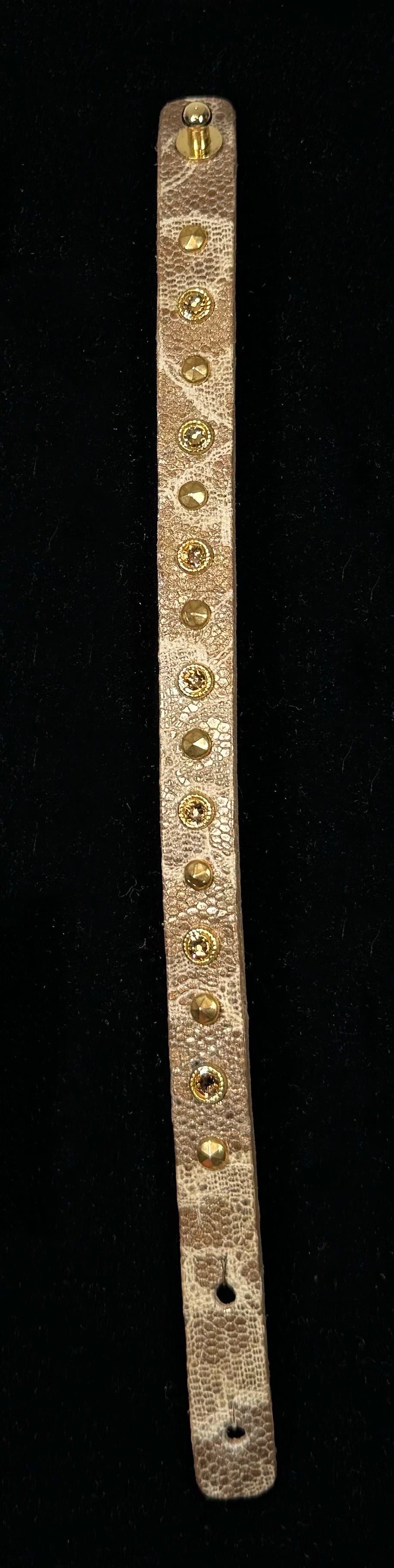 Floral Gold Leather Bracelet