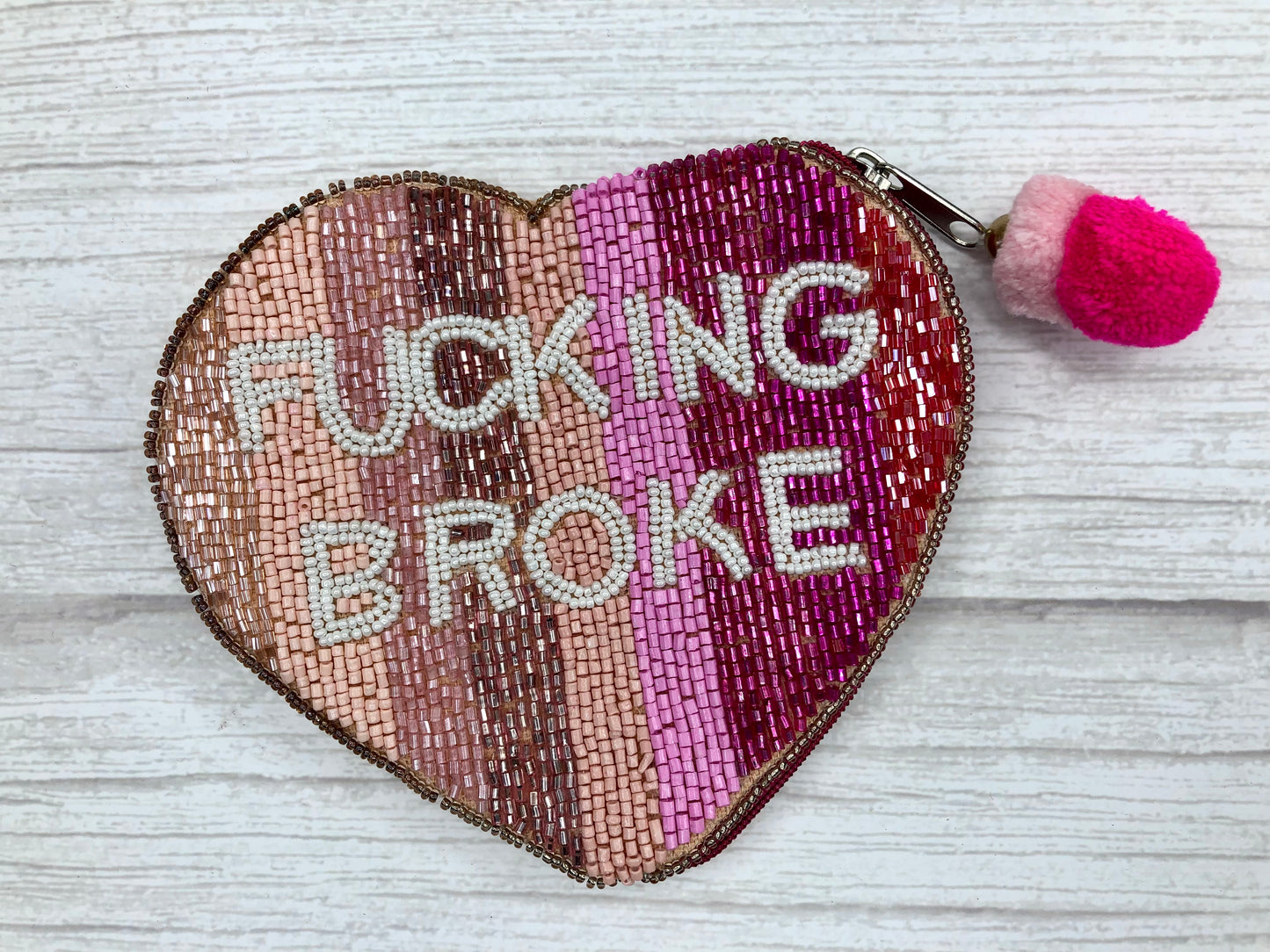 F*cking Broke Beaded Coin Purse