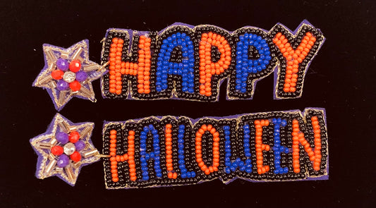 Happy Halloween Beaded Earrings