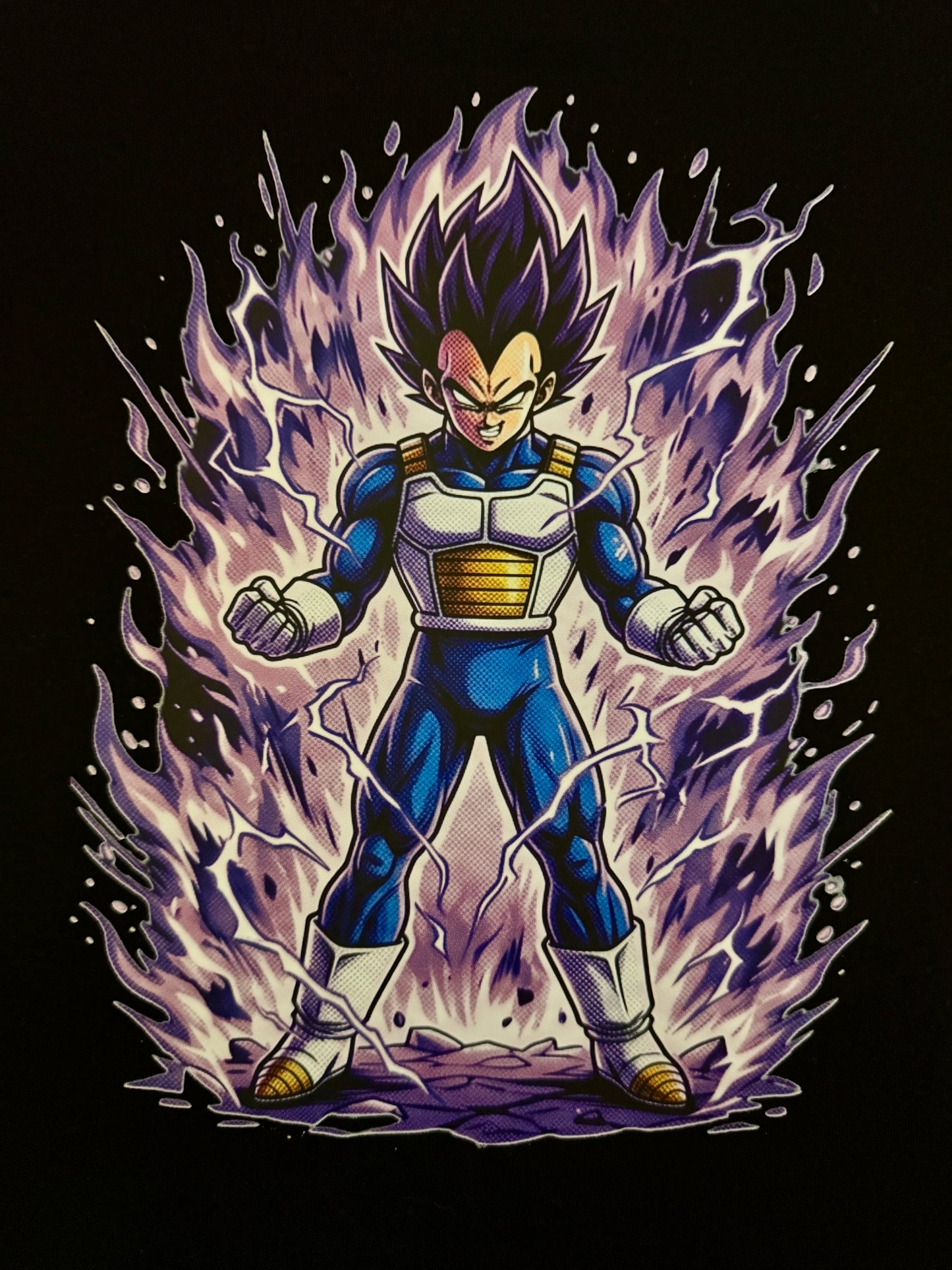 VAGETA PURPLE AURA GRAPHIC T-SHIRT