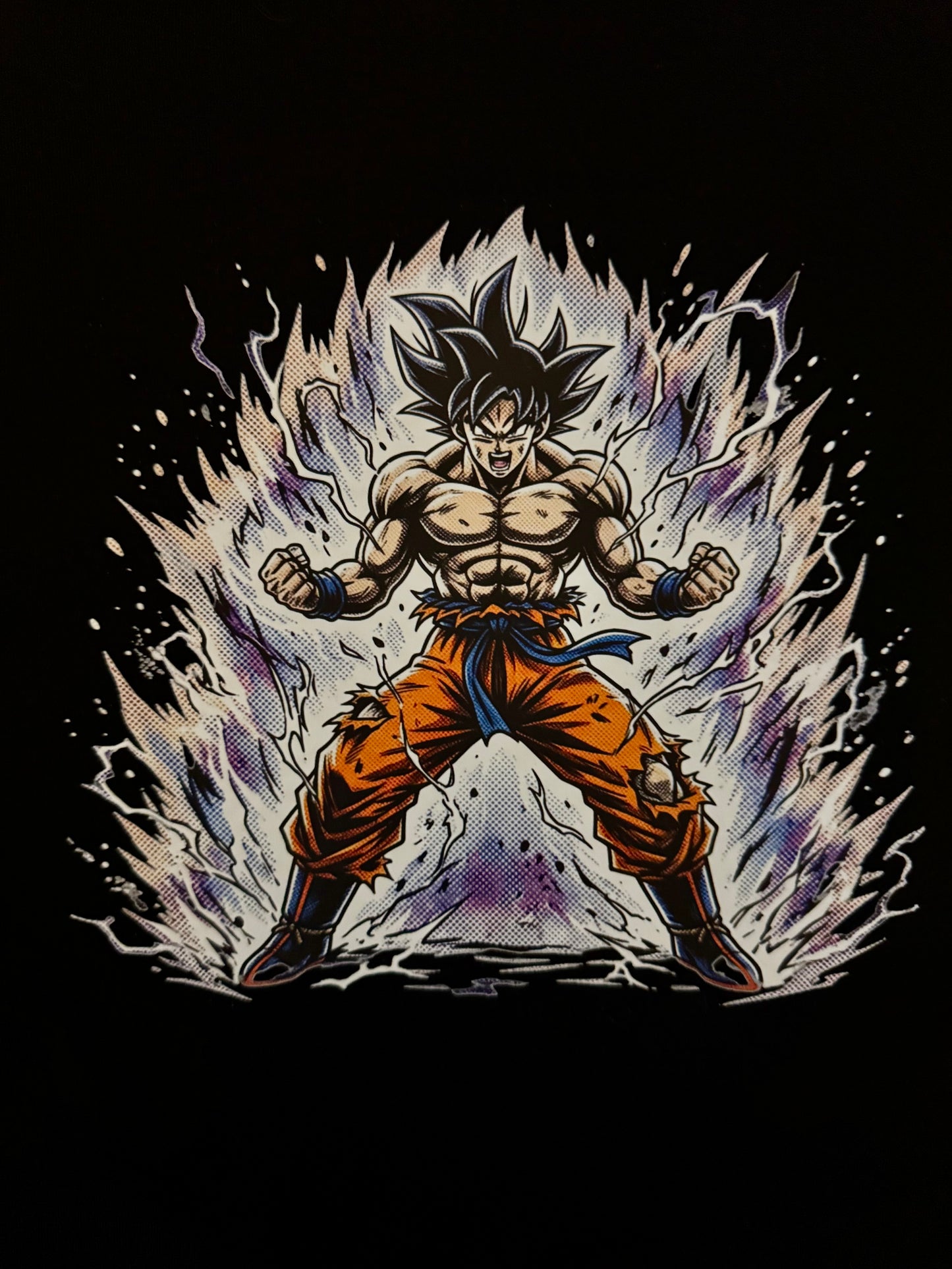 GOKU WHITE AURA GRAPHIC T-SHIRT