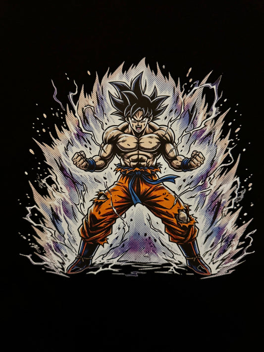 GOKU WHITE AURA GRAPHIC T-SHIRT