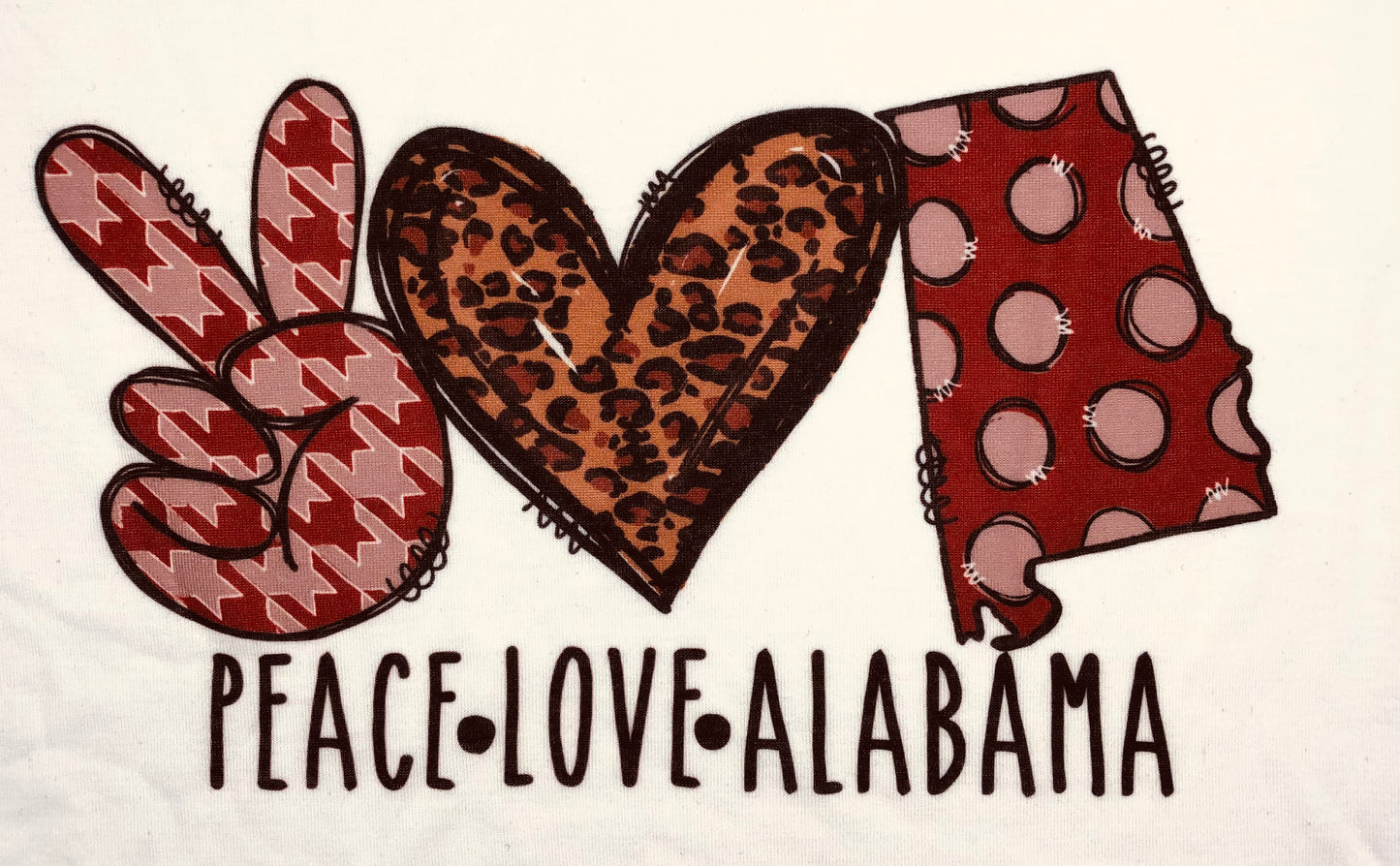 Peace Love Alabama Graphic T-Shirt