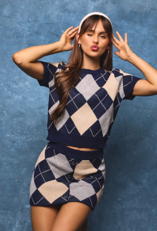 ARGYLE SWEATER SET