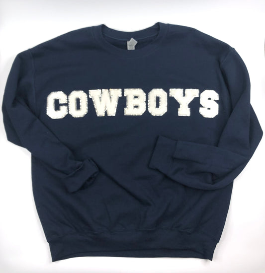 Cowboys Chenille Sweatshirt Navy