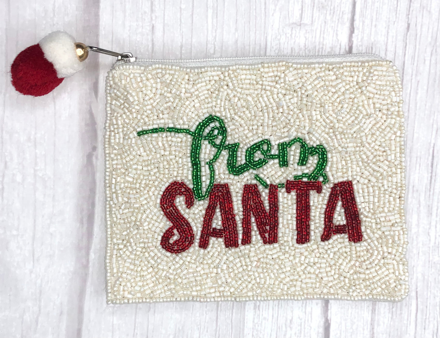 From Santa Beaded Coin Purse