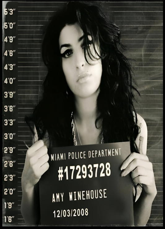 Amy Winehouse Mug Shot Graphic T-Shirt