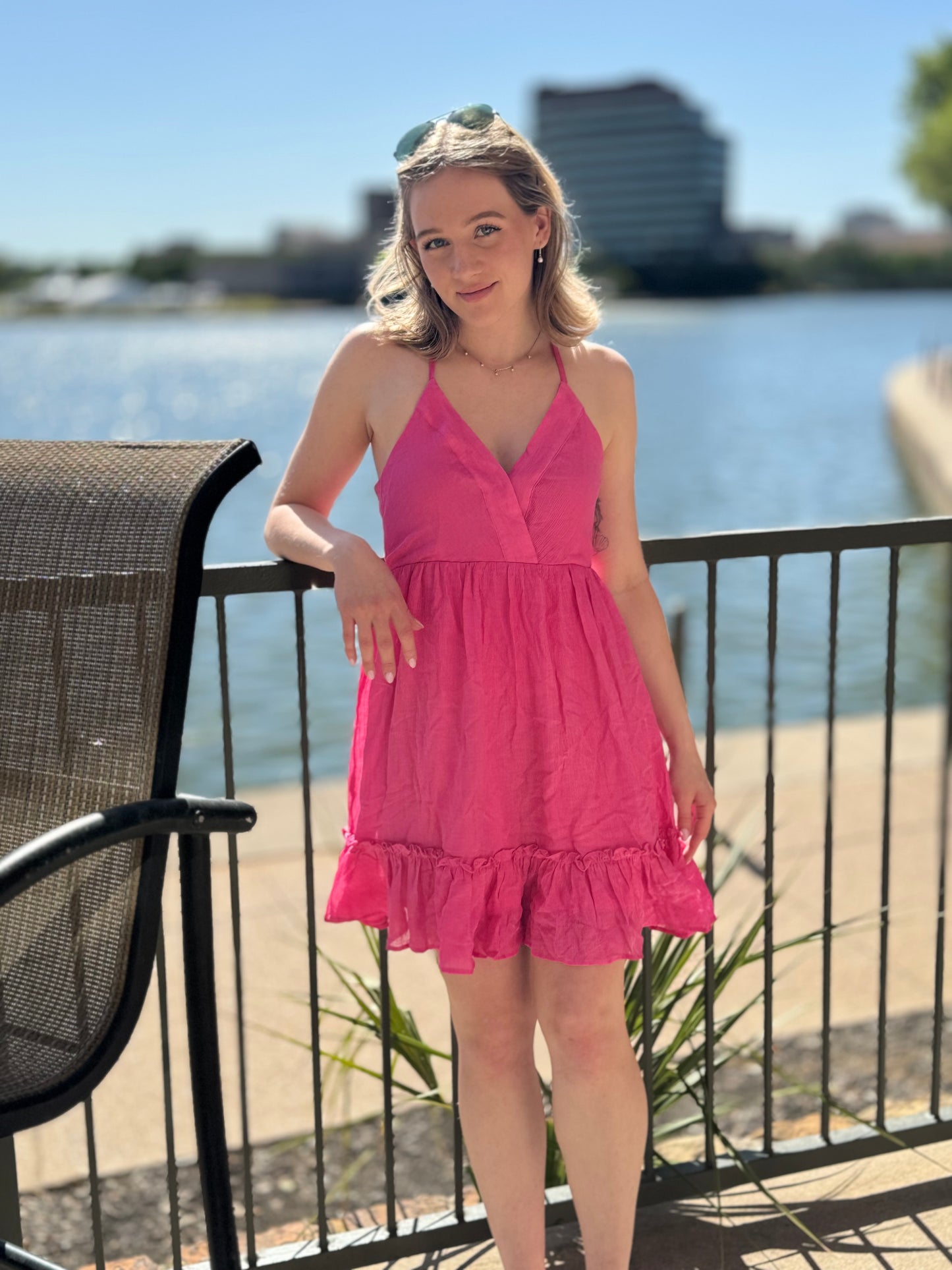 Lattice Sundress Pink