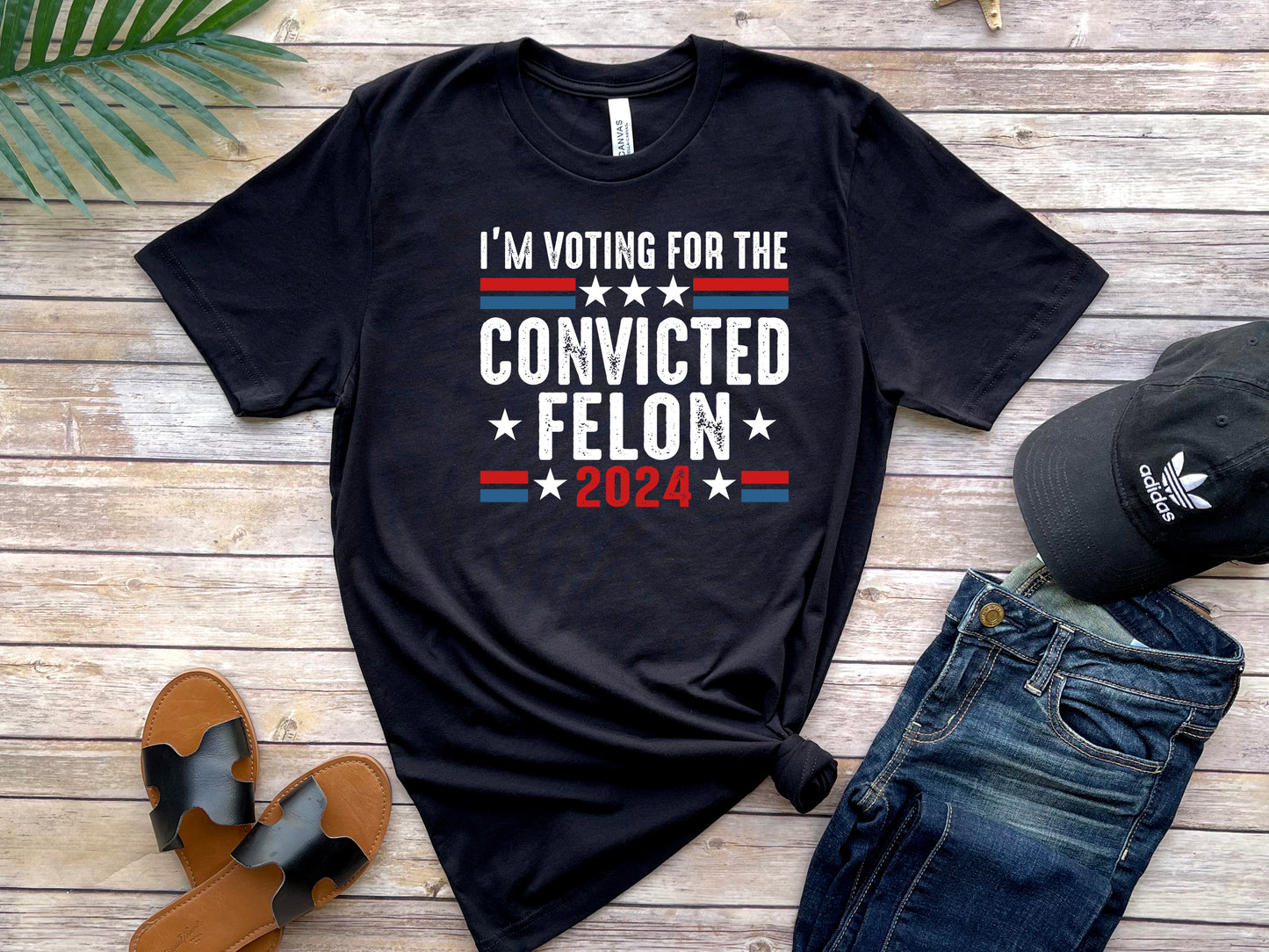 Voting For The Convicted Felon Graphic T