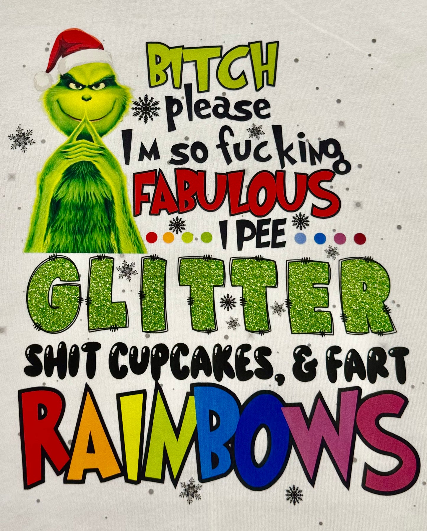 Grinch Please Graphic T White