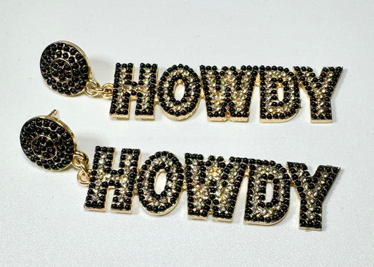 Howdy Black Sparkle Earrings