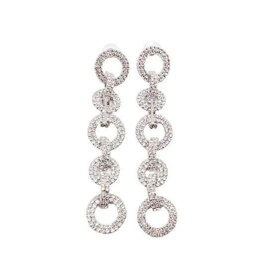 Crystal Silver Chain Earrings