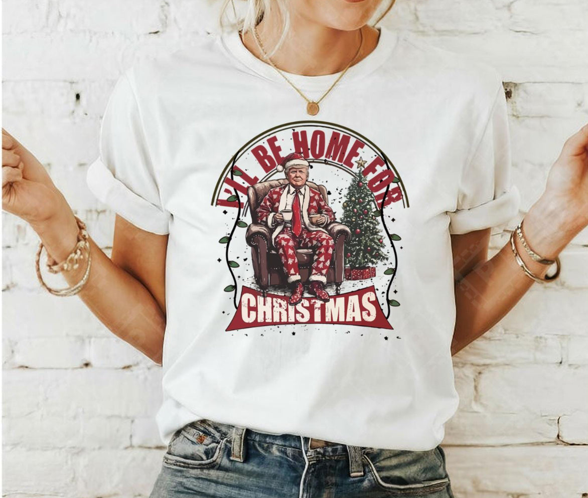 Trump I'll Be Home For Christmas Graphic T-Shirt
