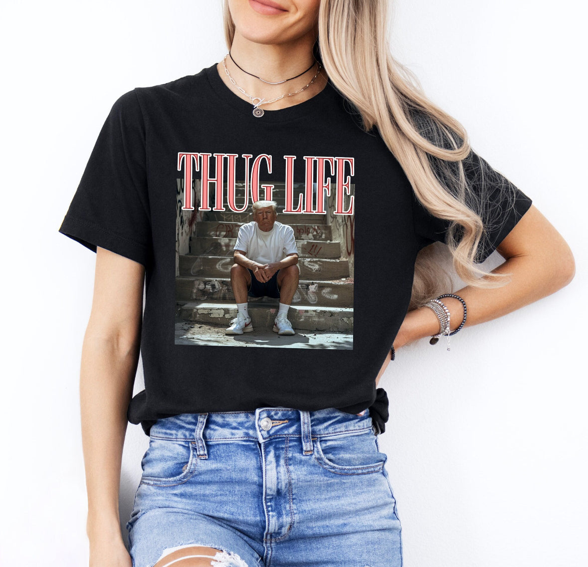 Trump Thug Life Graphic T Black
