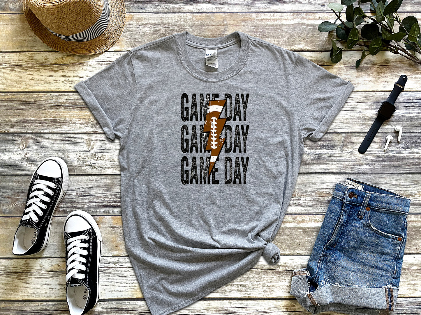 Gameday Football Lightning Bolt Graphic T