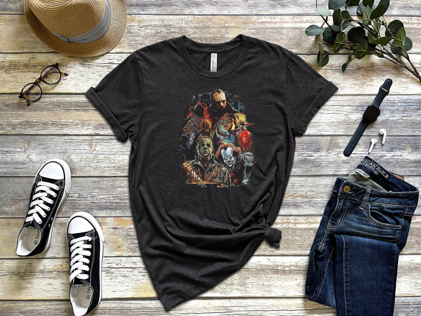 Horror Character Oval Portrait Graphic T