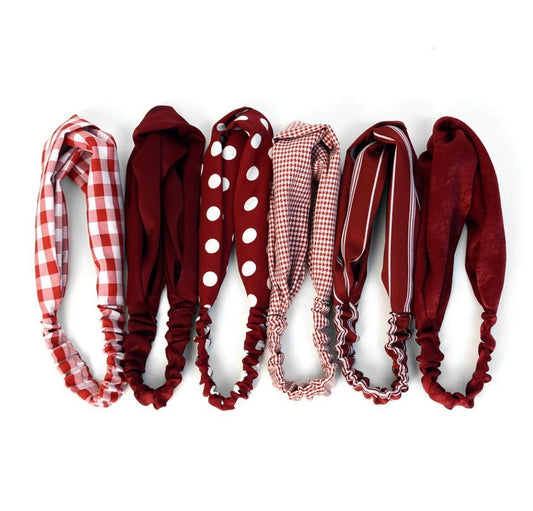 Criss Cross  Headbands Red