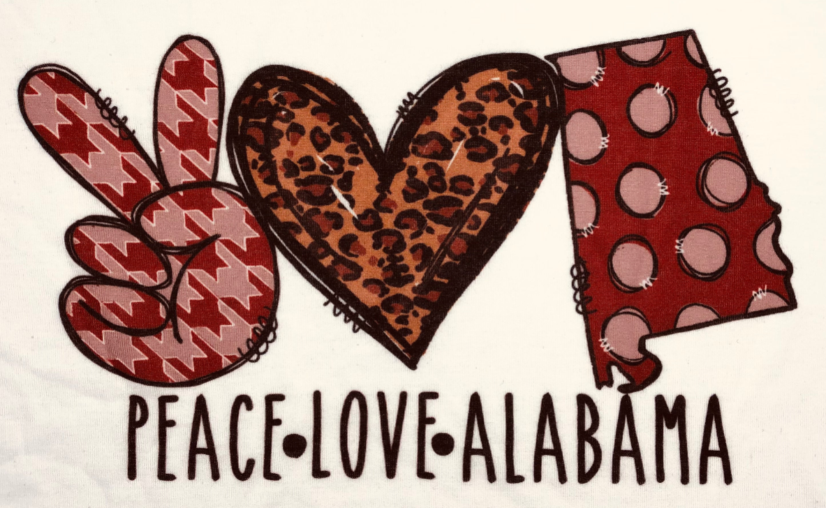 Peace Love Alabama Graphic T-Shirt