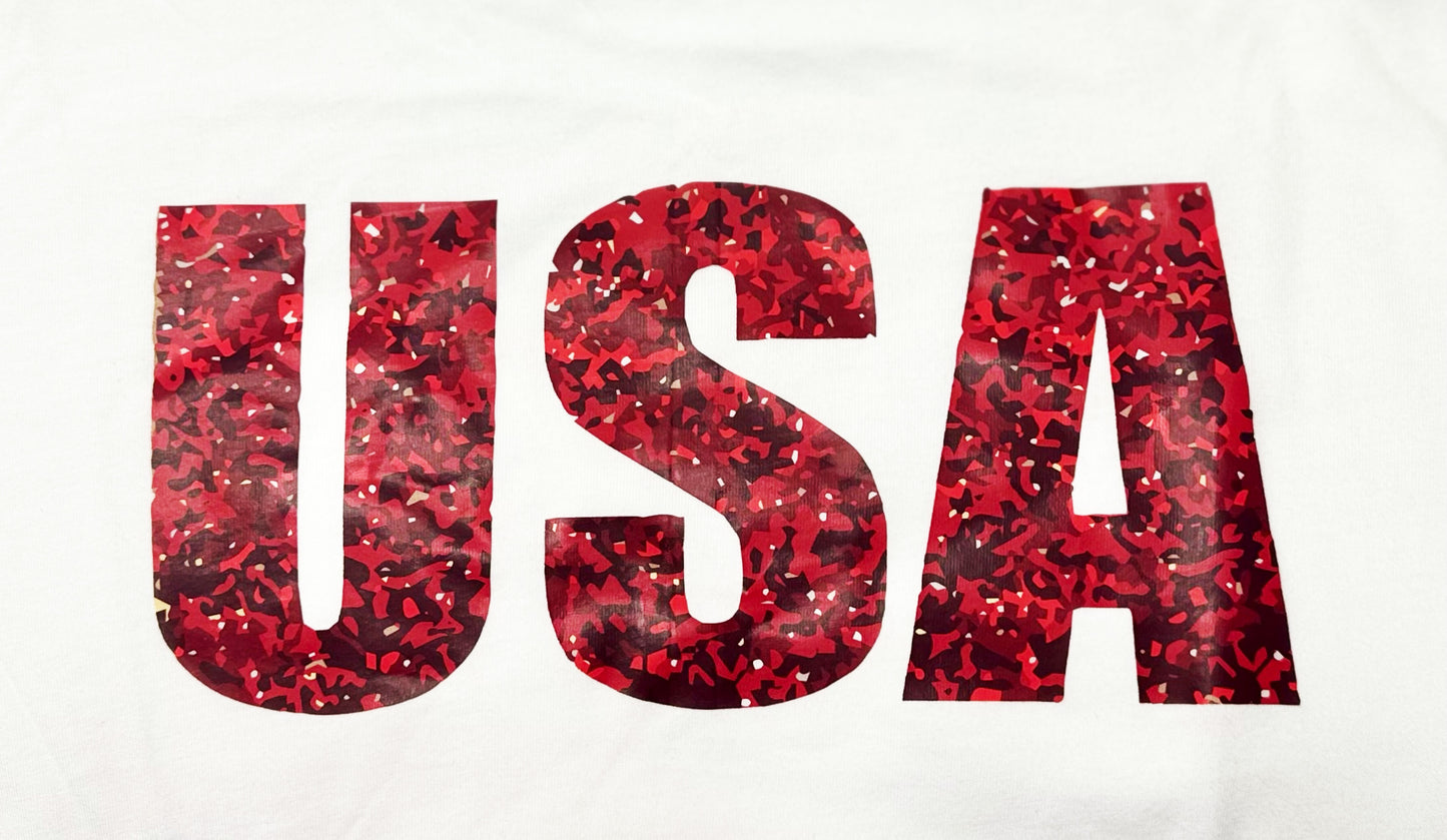 USA Faux Glitter Graphic T