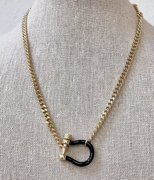 Black Horseshoe Necklace