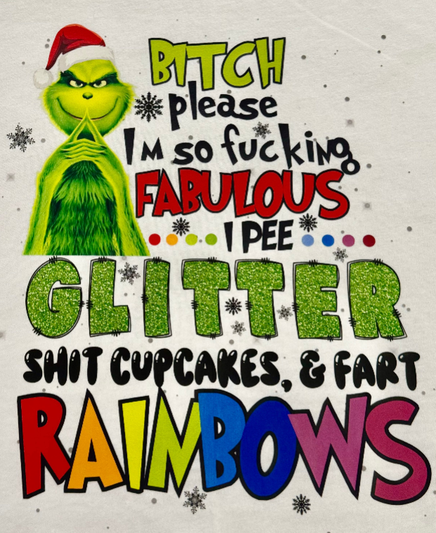 Grinch Please Graphic T White