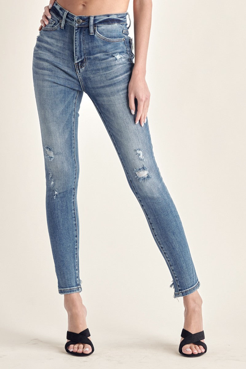 High Rise Vintage Washed Skinny Jean