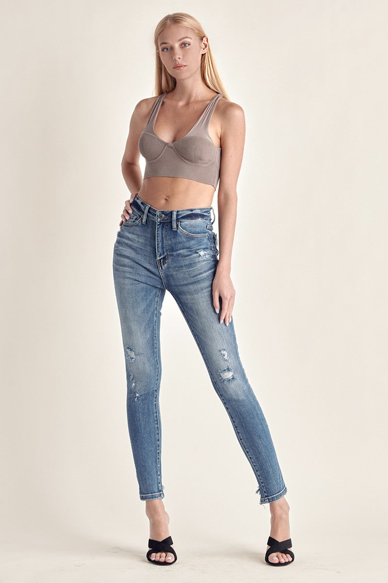 High Rise Vintage Washed Skinny Jean